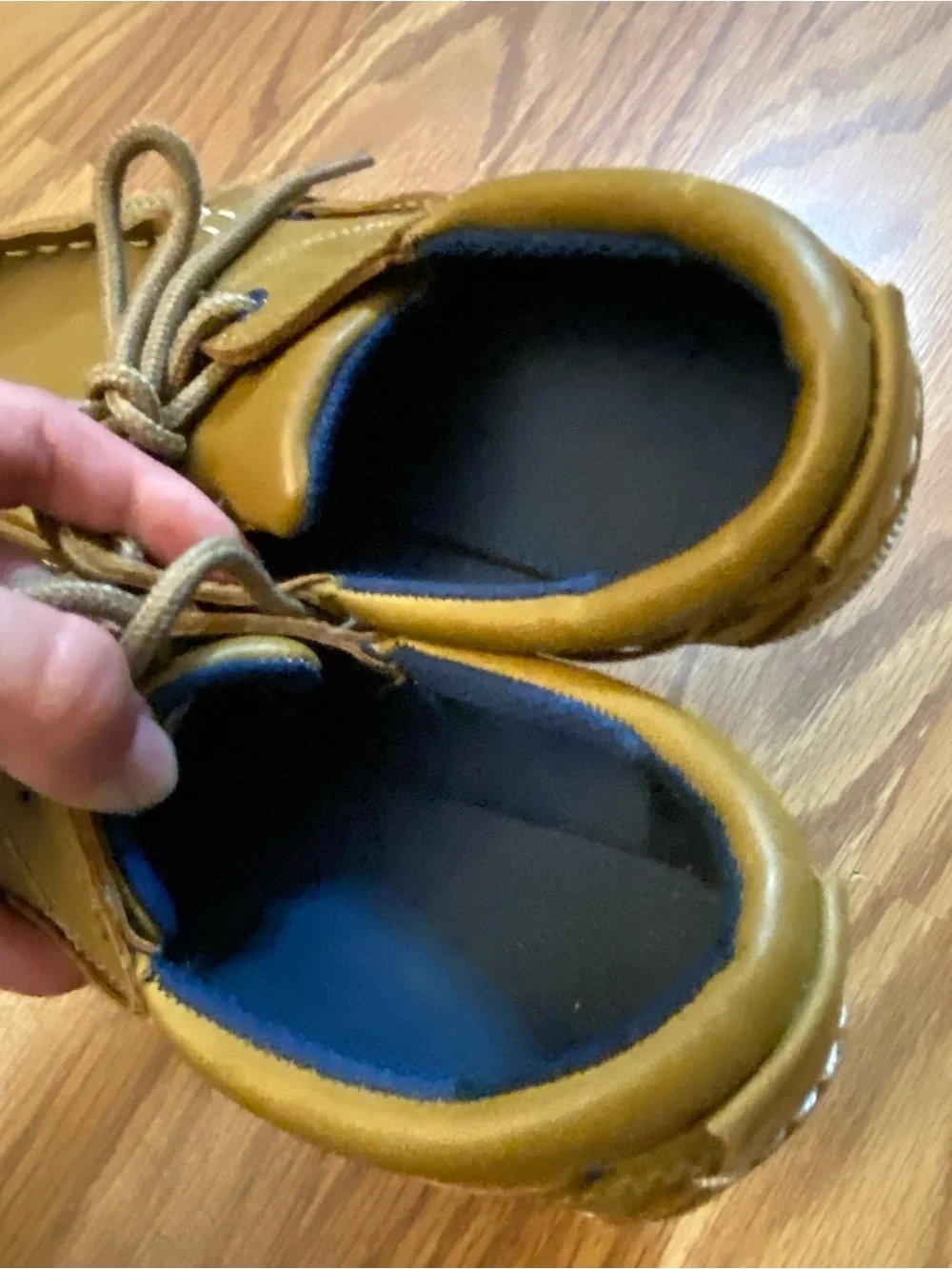 Boys Brown Boat Shoes Lace Up Mesh